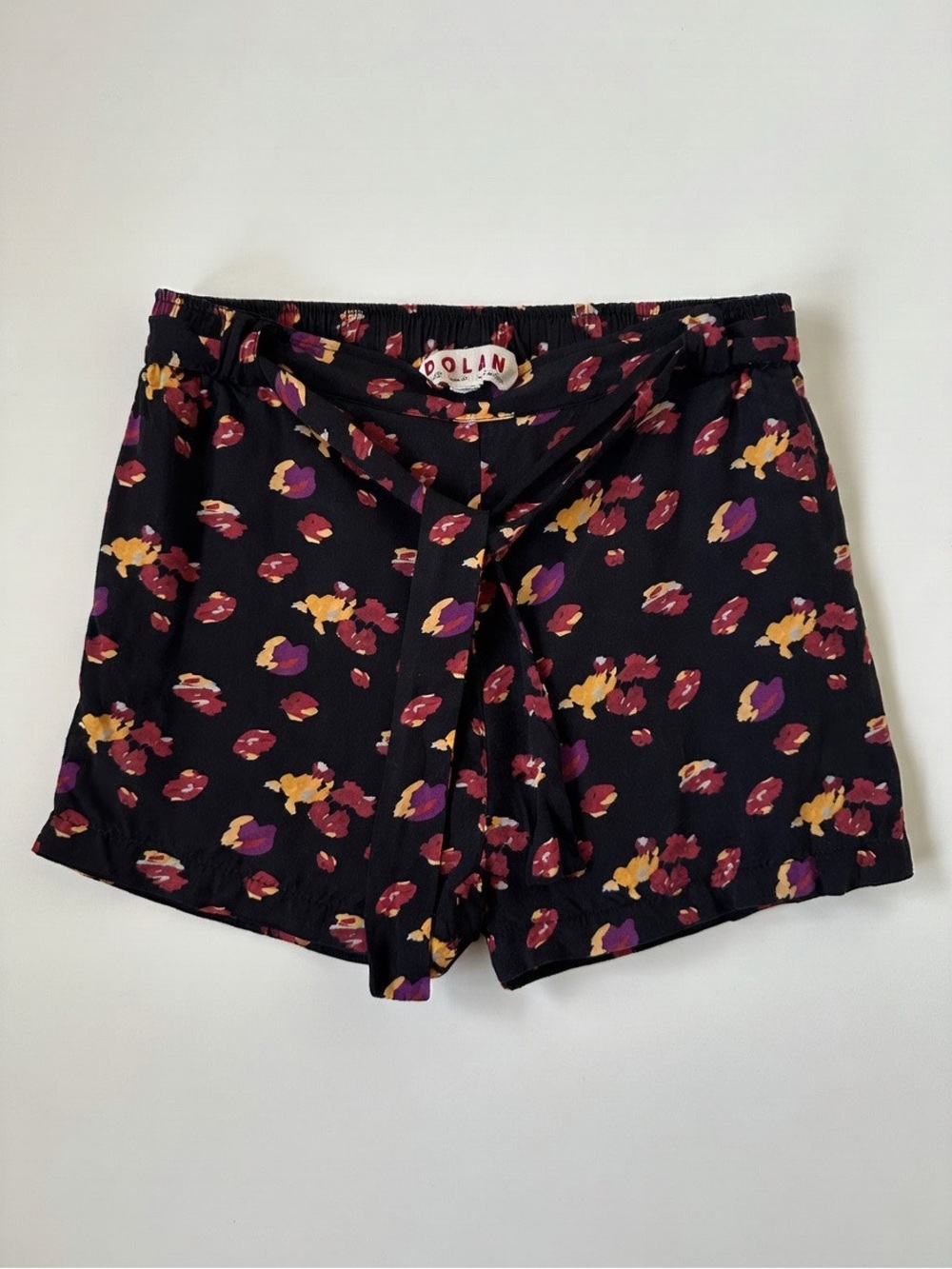 Anthropology Dolan Colorful Print Belted Tie-Front Shorts SZ XS
